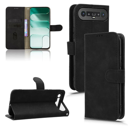 For Tecno Camon Slim 4G Skin Feel Magnetic Flip Leather Phone Case(Black)