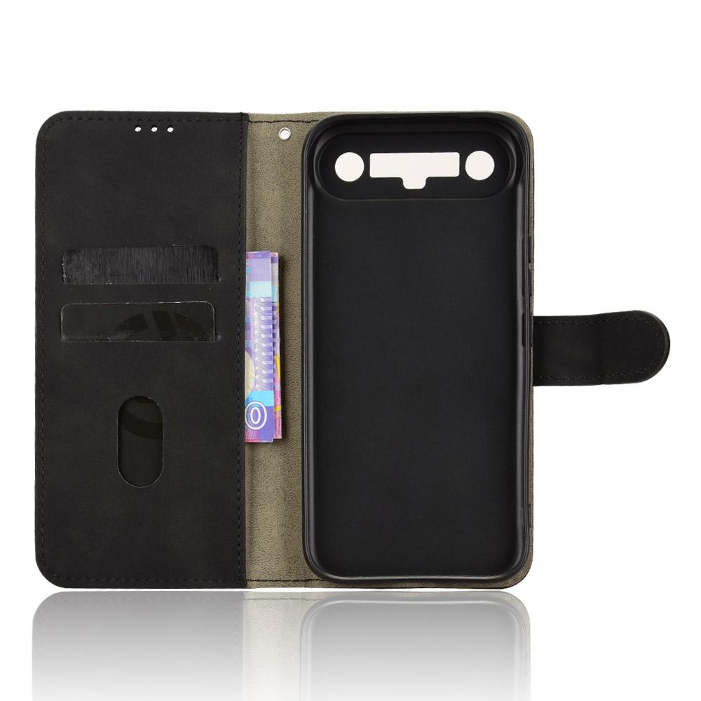 For Tecno Camon Slim 4G Skin Feel Magnetic Flip Leather Phone Case(Black)