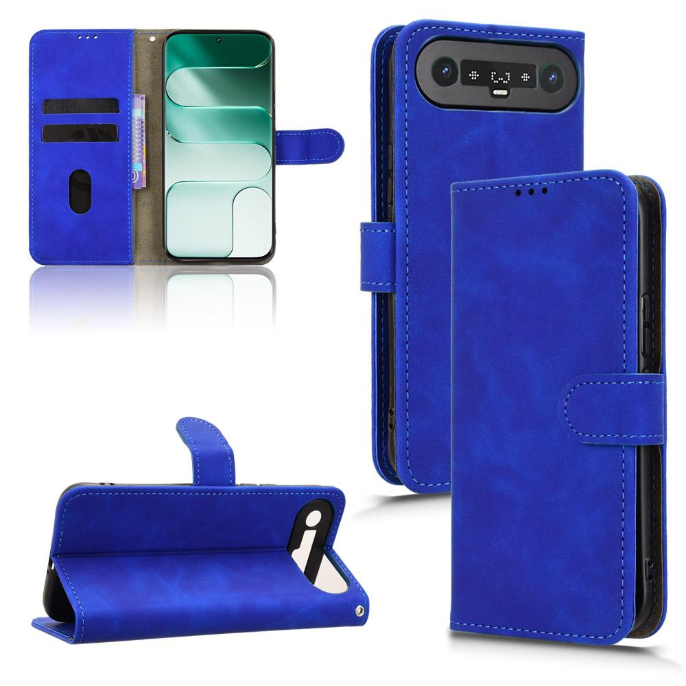 For Tecno Camon Slim 4G Skin Feel Magnetic Flip Leather Phone Case(Blue)