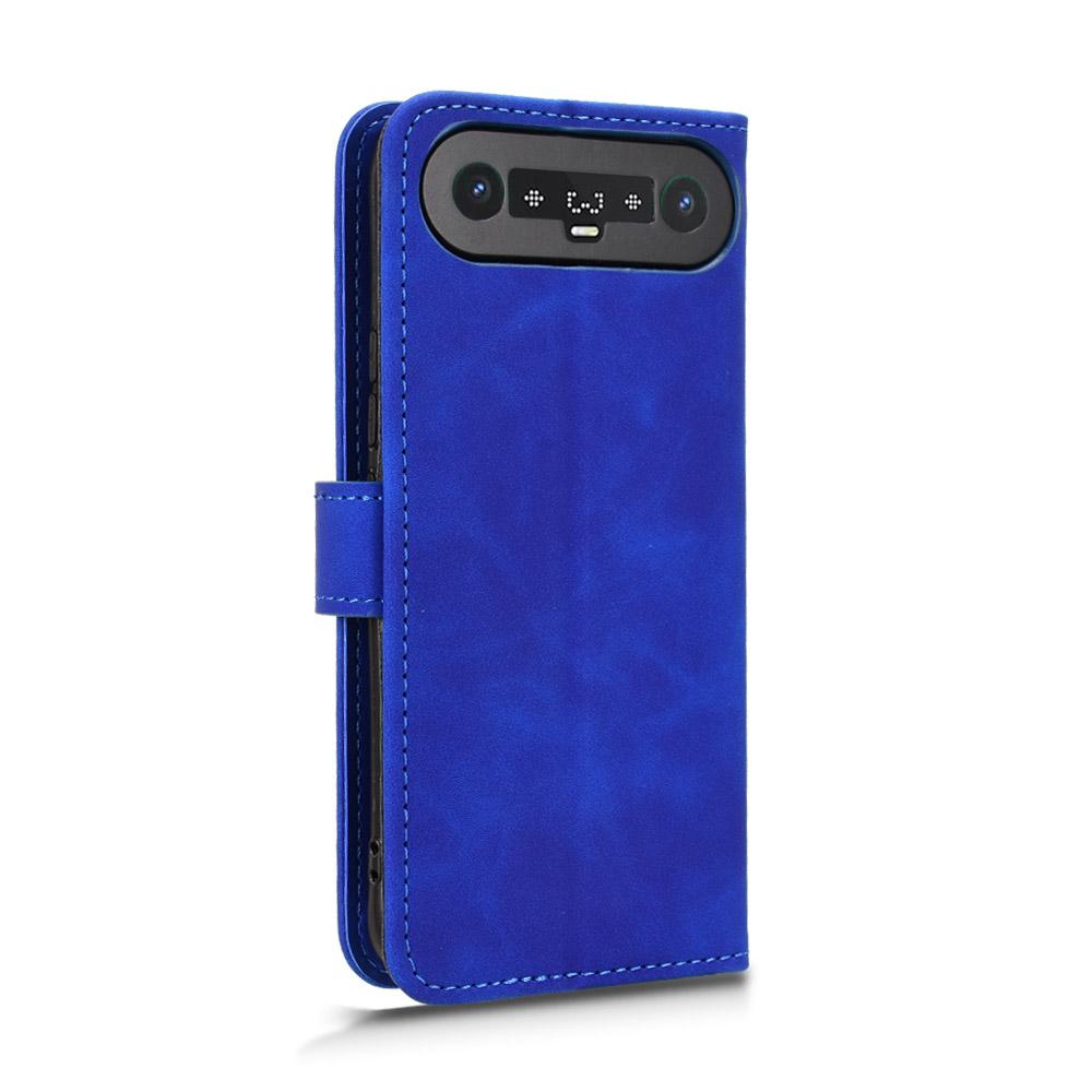 For Tecno Camon Slim 4G Skin Feel Magnetic Flip Leather Phone Case(Blue)