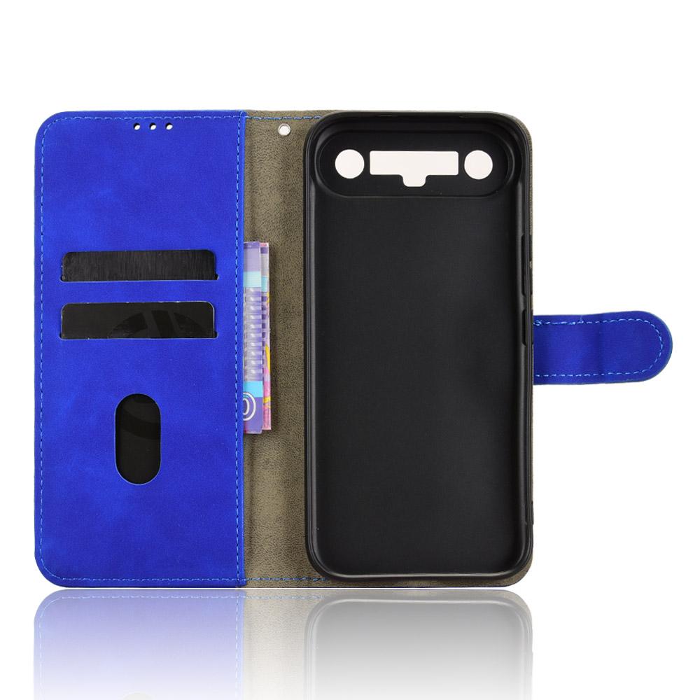 For Tecno Camon Slim 4G Skin Feel Magnetic Flip Leather Phone Case(Blue)