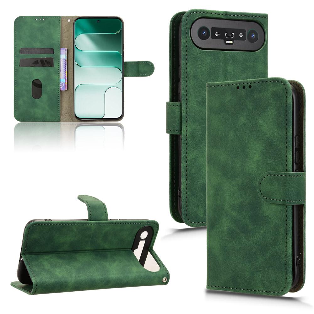 For Tecno Camon Slim 4G Skin Feel Magnetic Flip Leather Phone Case(Green)