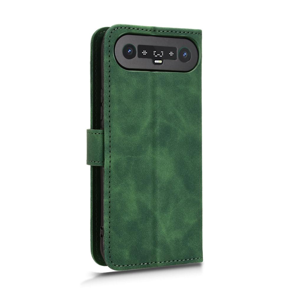 For Tecno Camon Slim 4G Skin Feel Magnetic Flip Leather Phone Case(Green)