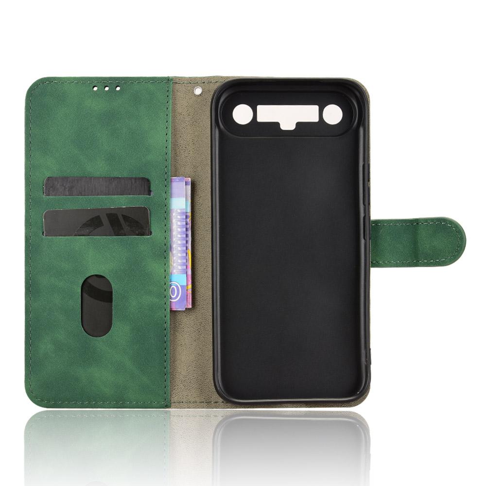 For Tecno Camon Slim 4G Skin Feel Magnetic Flip Leather Phone Case(Green)