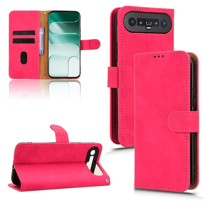 For Tecno Camon Slim 4G Skin Feel Magnetic Flip Leather Phone Case(Rose Red)