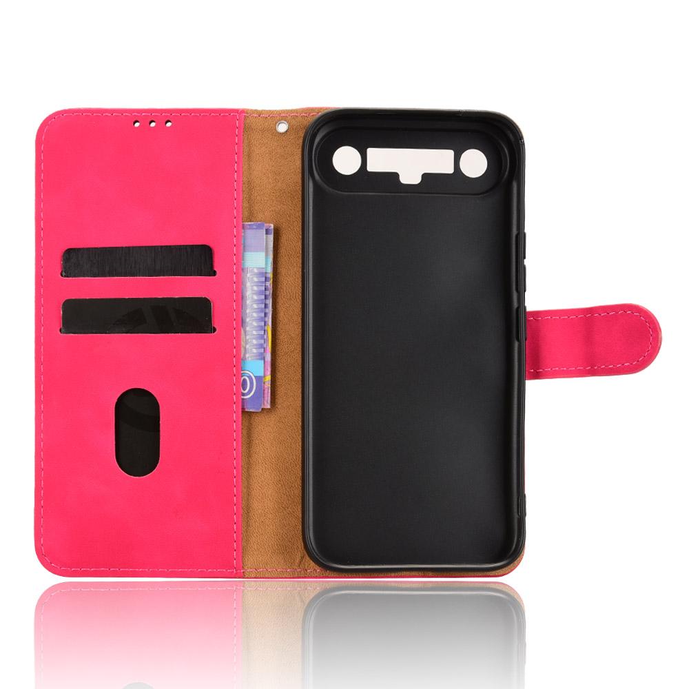 For Tecno Camon Slim 4G Skin Feel Magnetic Flip Leather Phone Case(Rose Red)