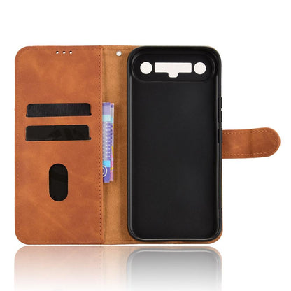 For Tecno Camon Slim 4G Skin Feel Magnetic Flip Leather Phone Case(Brown)