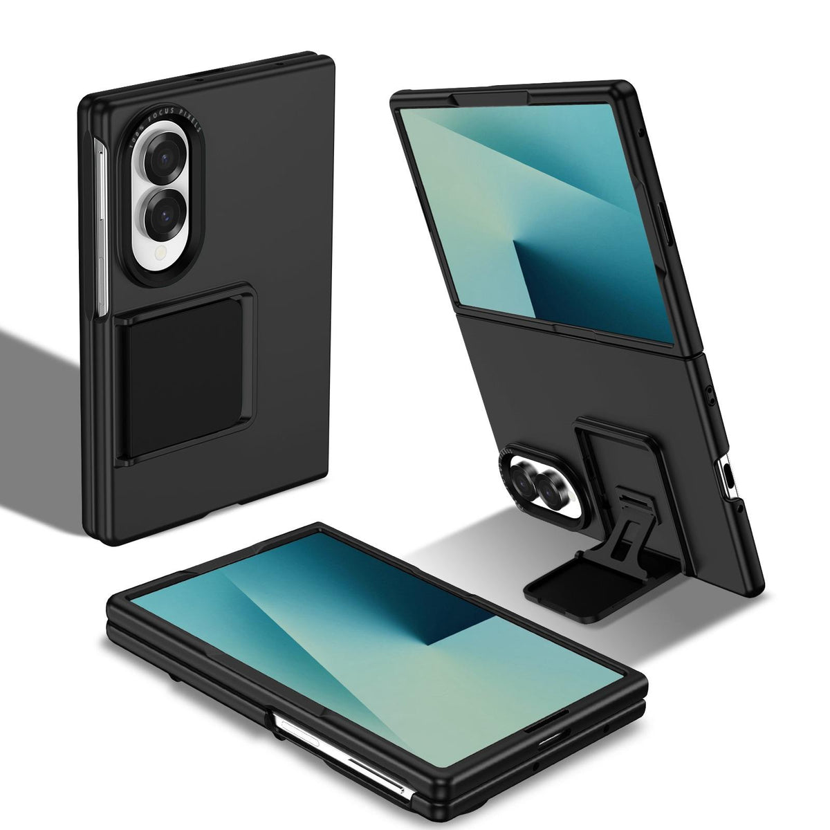 For Galaxy Z Fold8 5G Three-dimensional Folding Holder PC Phone Case - Black - EDA004894805A