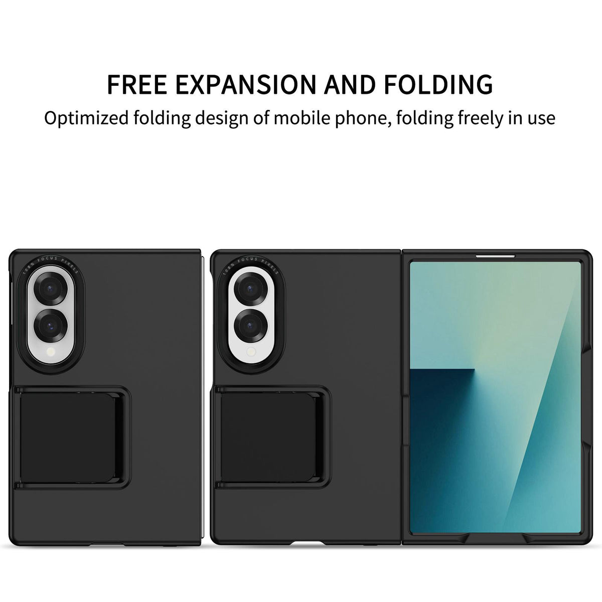 For Galaxy Z Fold8 5G Three-dimensional Folding Holder PC Phone Case - Black - EDA004894805A