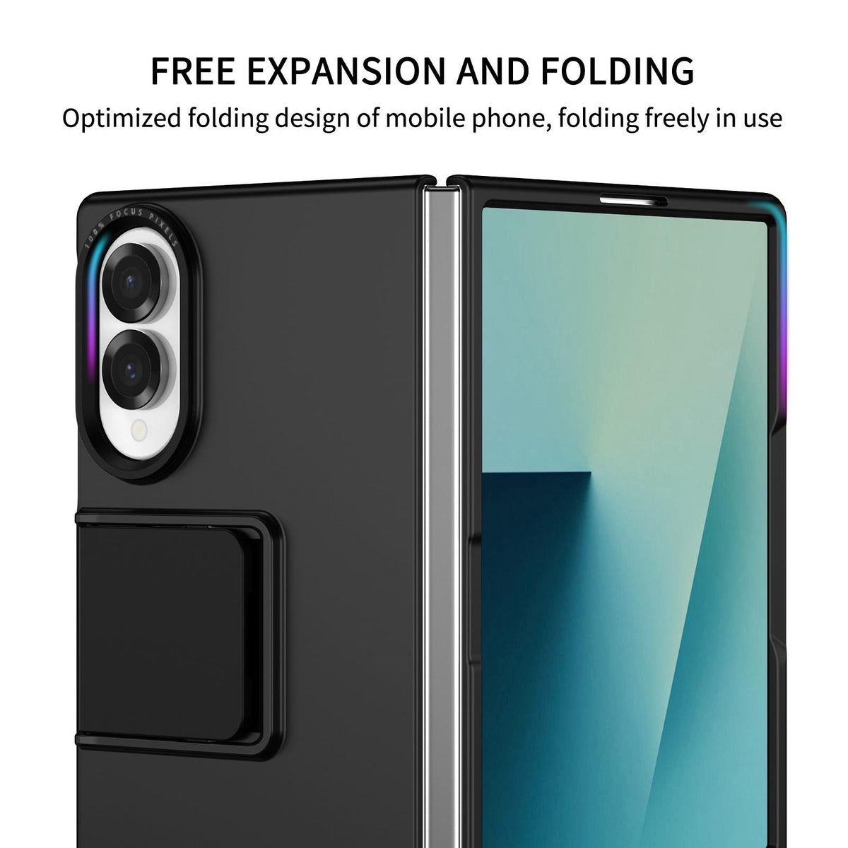 For Galaxy Z Fold8 5G Three-dimensional Folding Holder PC Phone Case - Black - EDA004894805A