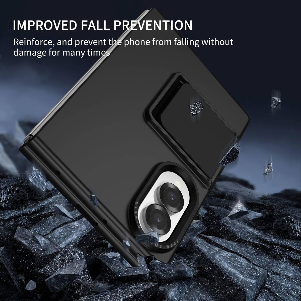 For Galaxy Z Fold8 5G Three-dimensional Folding Holder PC Phone Case - Black - EDA004894805A