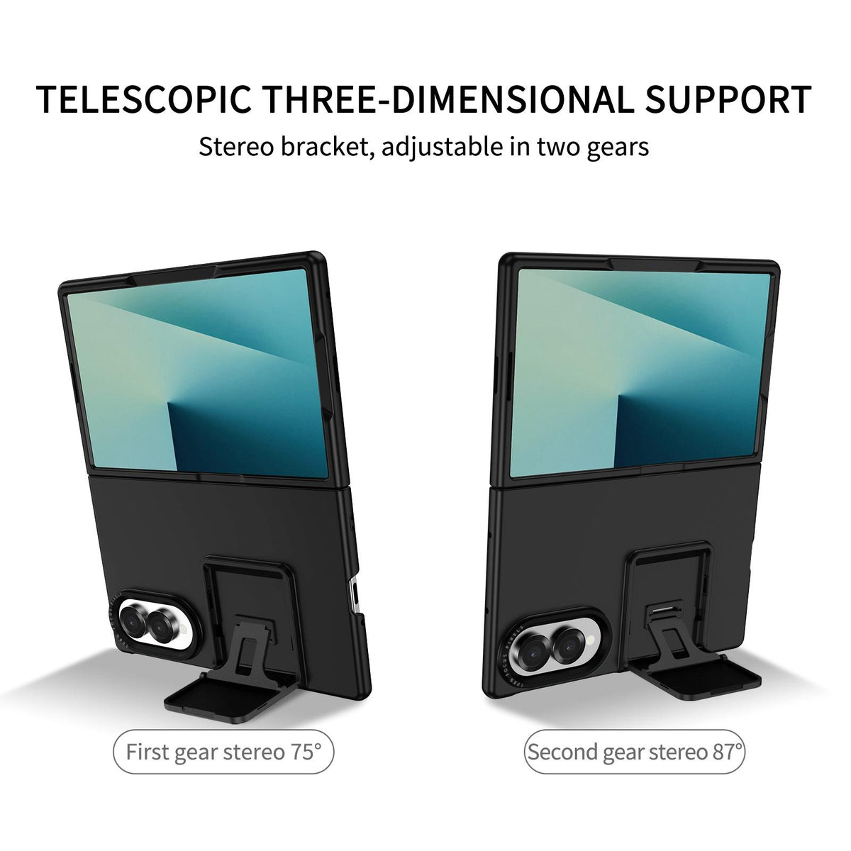For Galaxy Z Fold8 5G Three-dimensional Folding Holder PC Phone Case - Black - EDA004894805A
