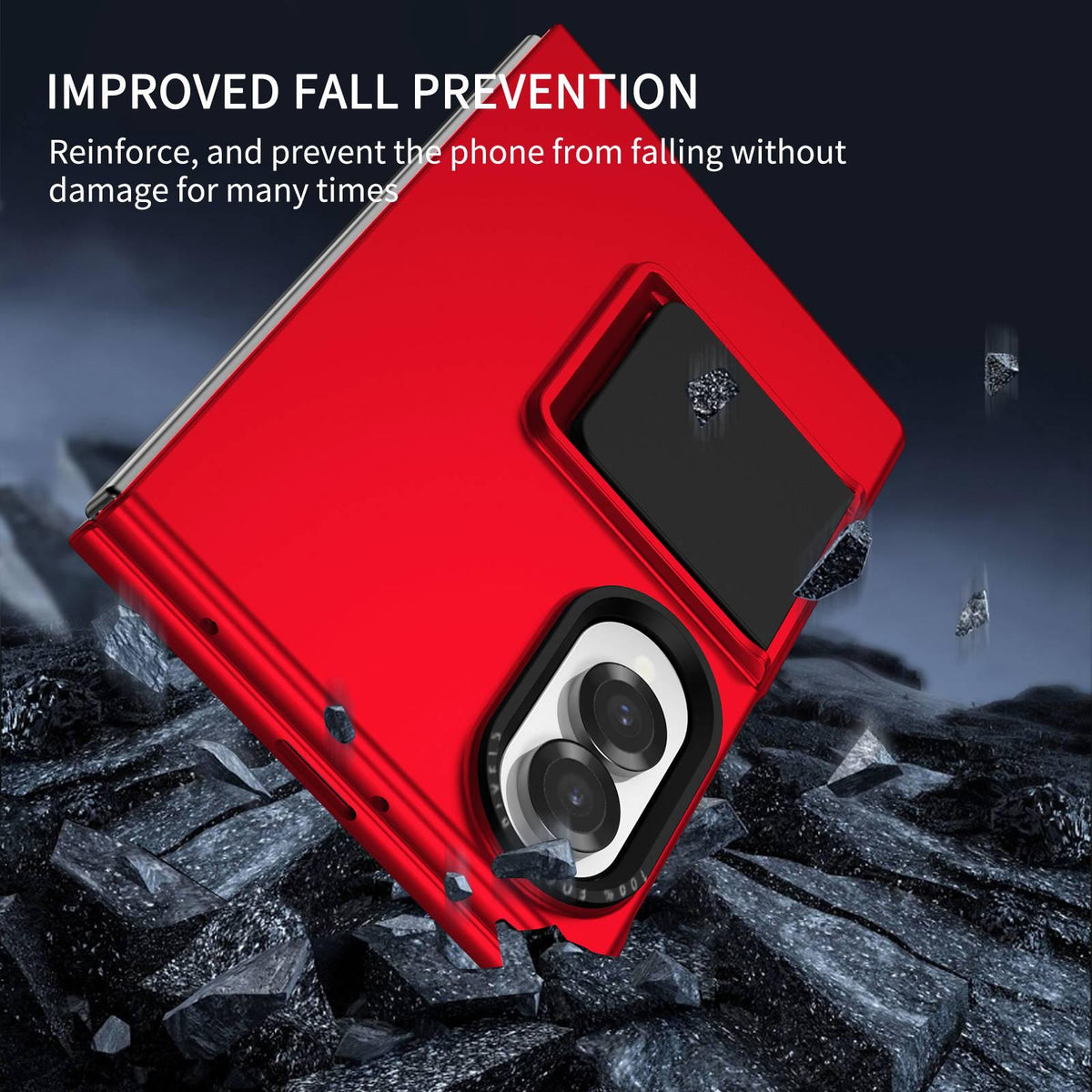 For Galaxy Z Fold8 5G Three-dimensional Folding Holder PC Phone Case - Red - EDA004894805B