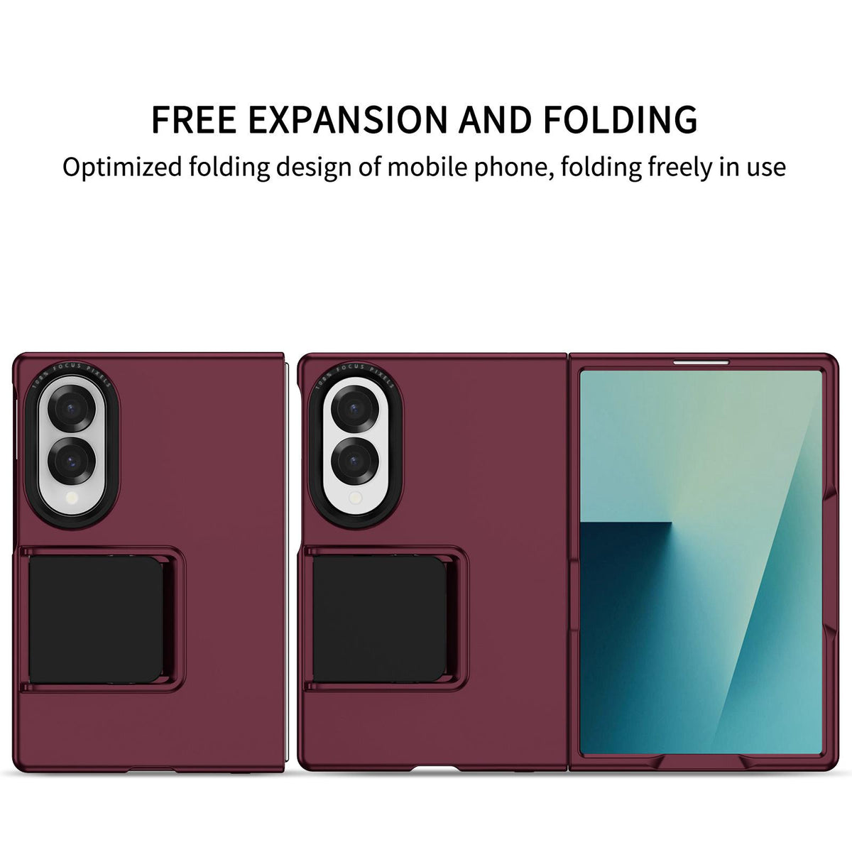 For Galaxy Z Fold8 5G Three-dimensional Folding Holder PC Phone Case - Wine Red - EDA004894805C