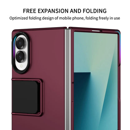For Galaxy Z Fold8 5G Three-dimensional Folding Holder PC Phone Case - Wine Red - EDA004894805C