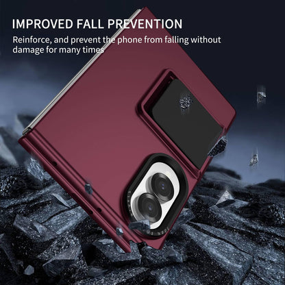 For Galaxy Z Fold8 5G Three-dimensional Folding Holder PC Phone Case - Wine Red - EDA004894805C