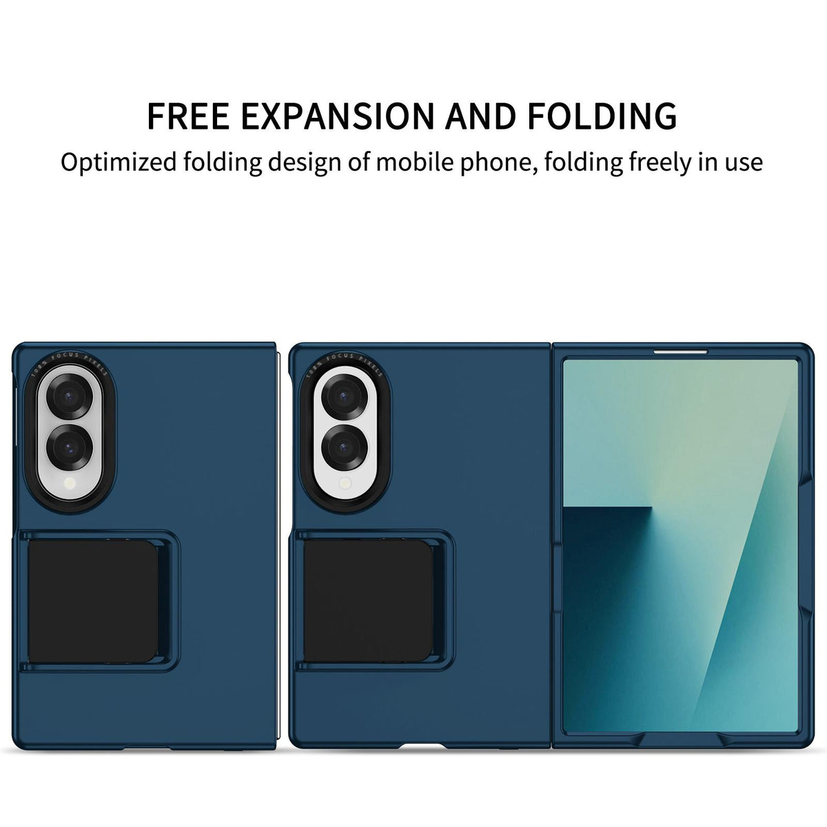 For Galaxy Z Fold8 5G Three-dimensional Folding Holder PC Phone Case - Blue - EDA004894805D