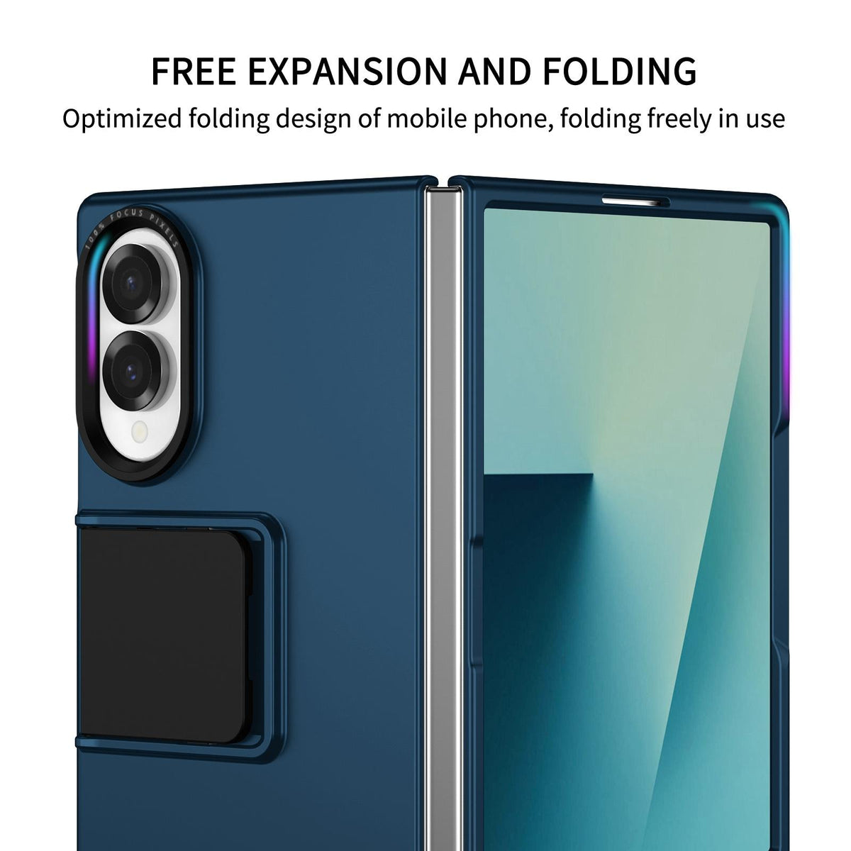 For Galaxy Z Fold8 5G Three-dimensional Folding Holder PC Phone Case - Blue - EDA004894805D