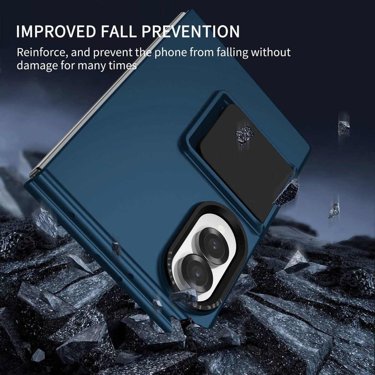 For Galaxy Z Fold8 5G Three-dimensional Folding Holder PC Phone Case - Blue - EDA004894805D