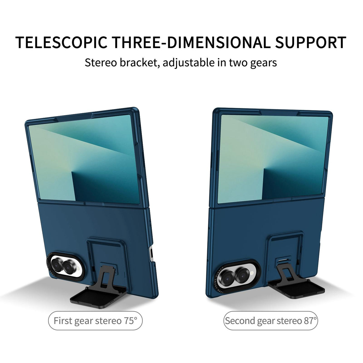 For Galaxy Z Fold8 5G Three-dimensional Folding Holder PC Phone Case - Blue - EDA004894805D