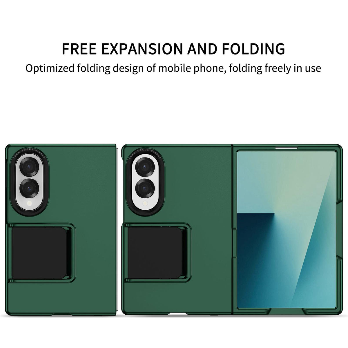 For Galaxy Z Fold8 5G Three-dimensional Folding Holder PC Phone Case - Green - EDA004894805E