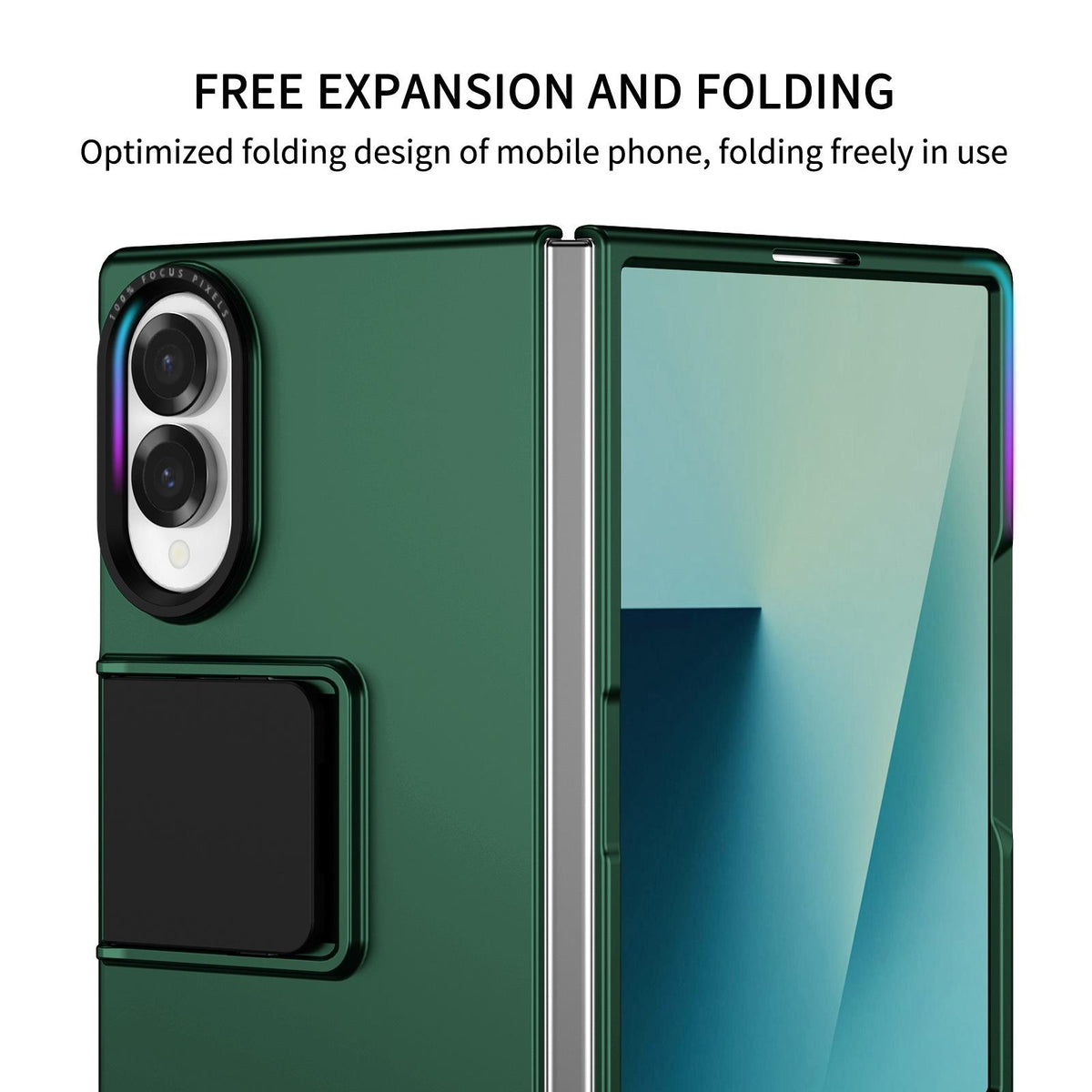 For Galaxy Z Fold8 5G Three-dimensional Folding Holder PC Phone Case - Green - EDA004894805E