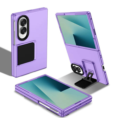 For Galaxy Z Fold8 5G Three-dimensional Folding Holder PC Phone Case - Purple - EDA004894805F