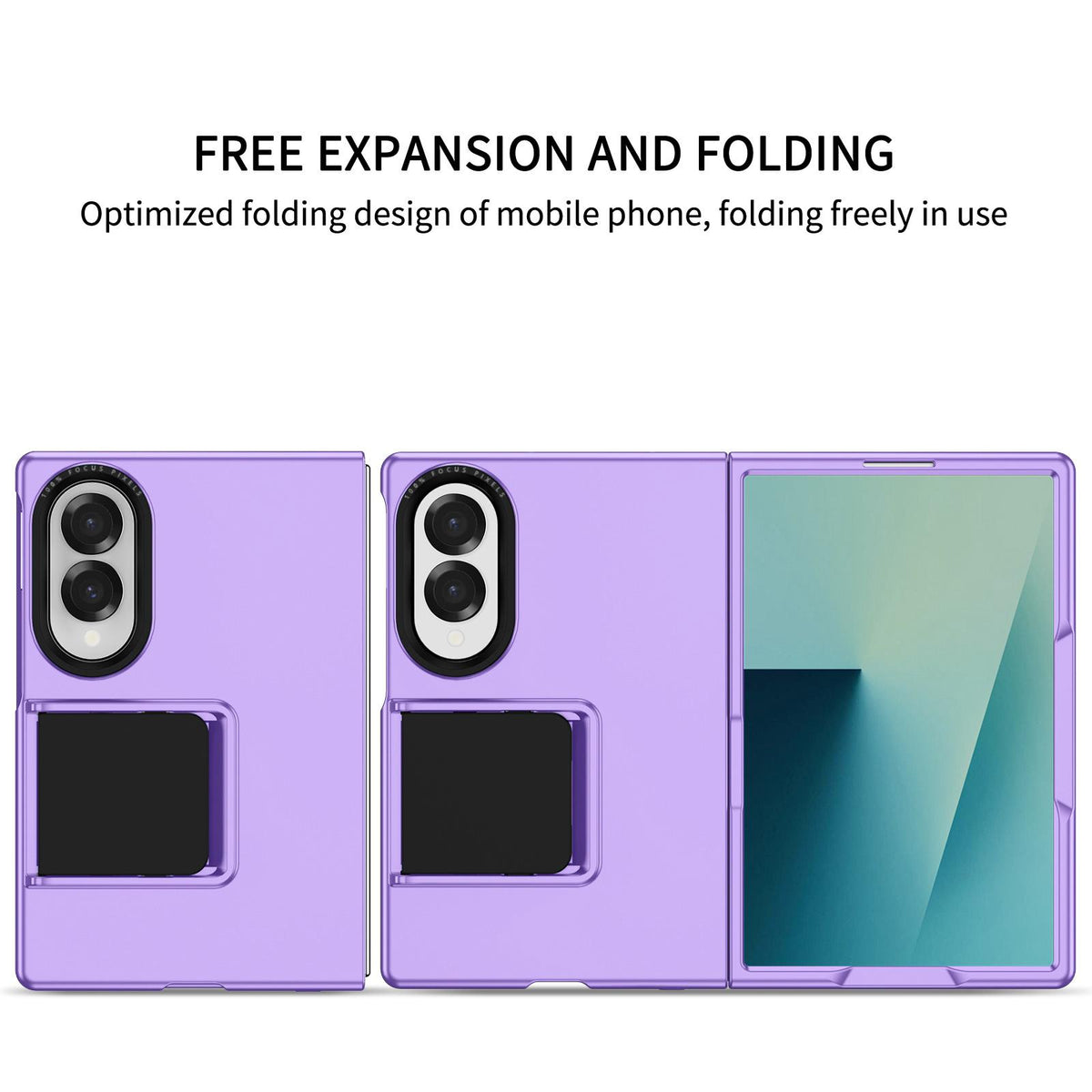 For Galaxy Z Fold8 5G Three-dimensional Folding Holder PC Phone Case - Purple - EDA004894805F