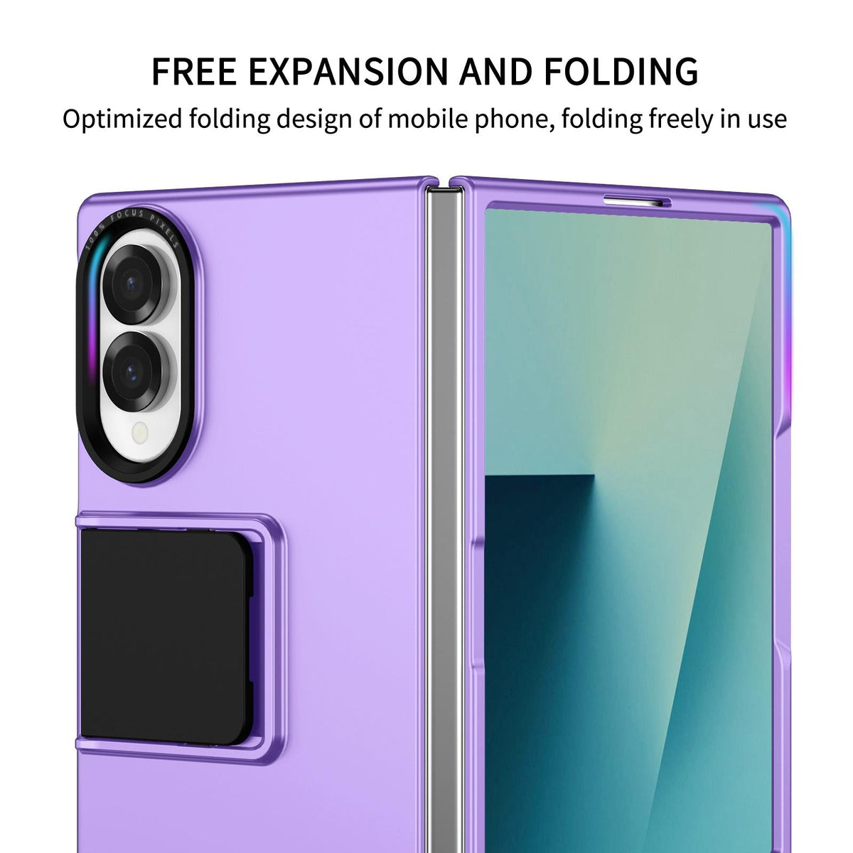 For Galaxy Z Fold8 5G Three-dimensional Folding Holder PC Phone Case - Purple - EDA004894805F