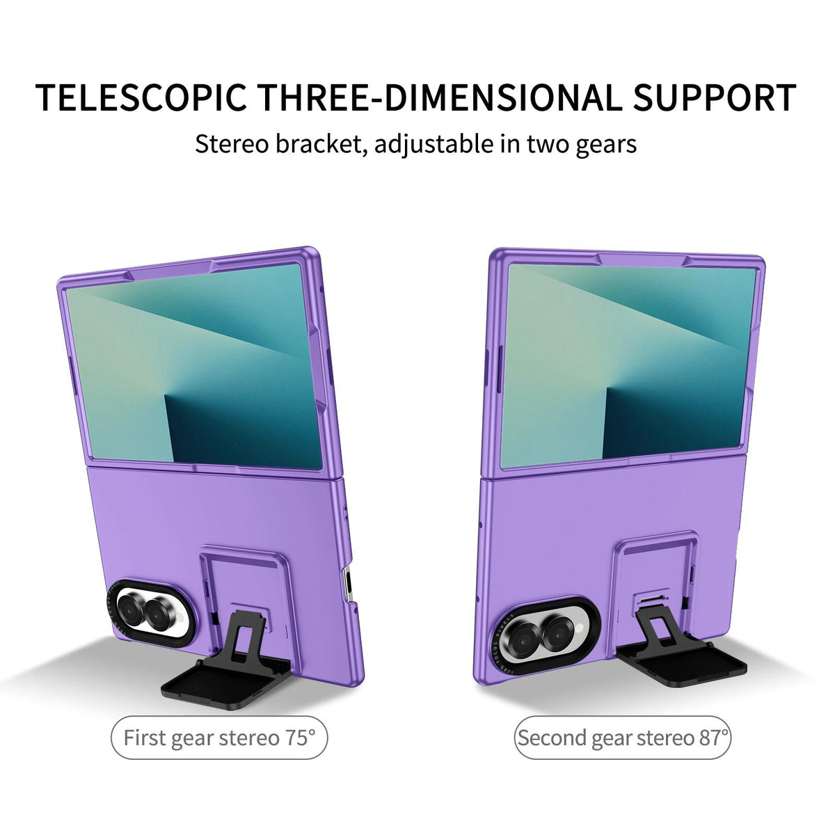 For Galaxy Z Fold8 5G Three-dimensional Folding Holder PC Phone Case - Purple - EDA004894805F