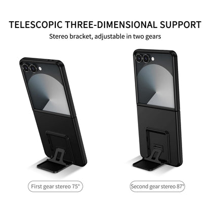 For Galaxy Z Flip7 5G Three-dimensional Folding Holder PC Phone Case - Black - EDA004894806A