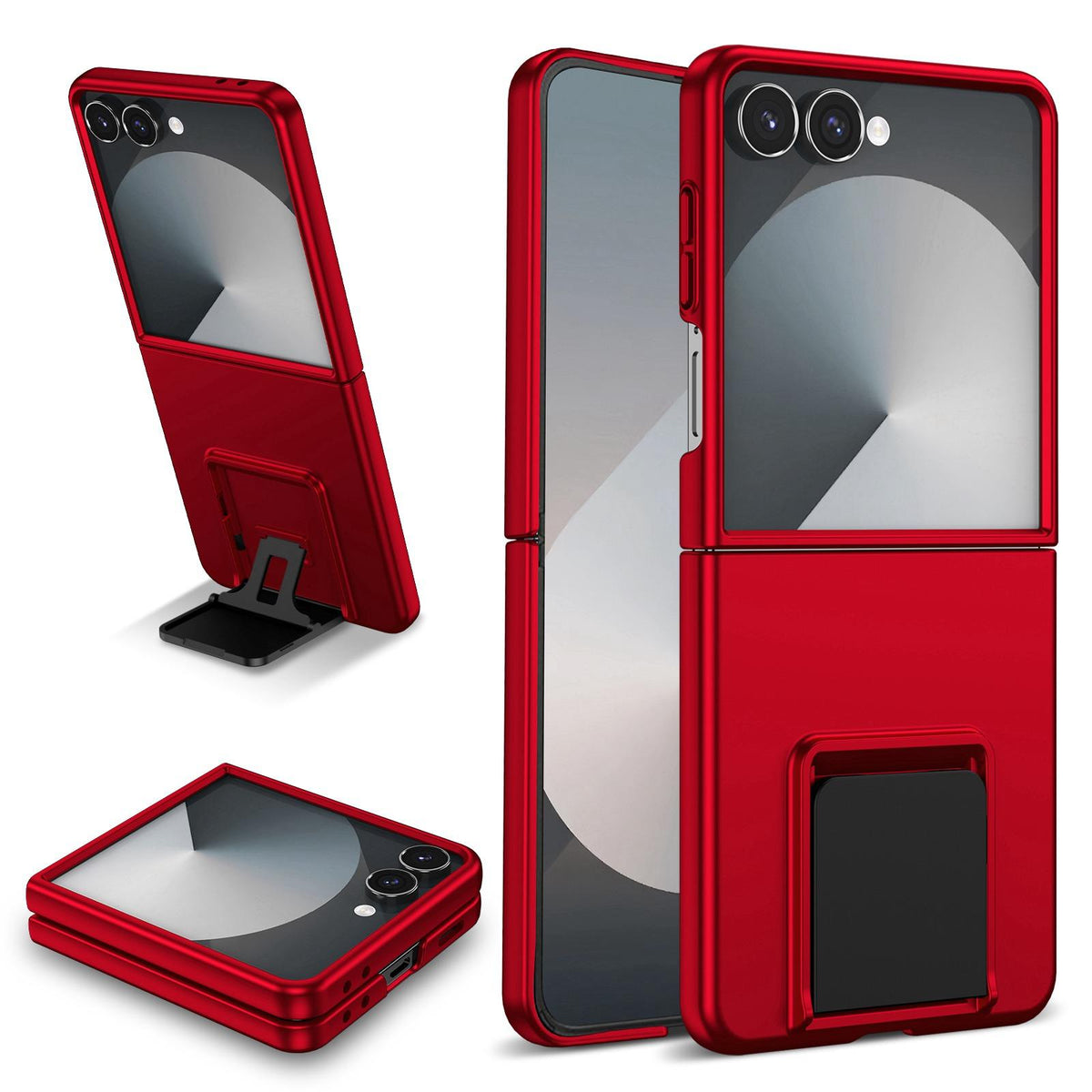 For Galaxy Z Flip7 5G Three-dimensional Folding Holder PC Phone Case - Red - EDA004894806B