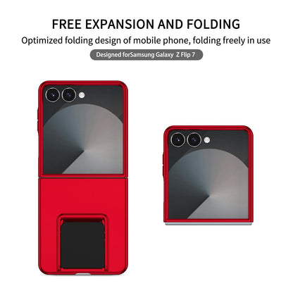 For Galaxy Z Flip7 5G Three-dimensional Folding Holder PC Phone Case - Red - EDA004894806B