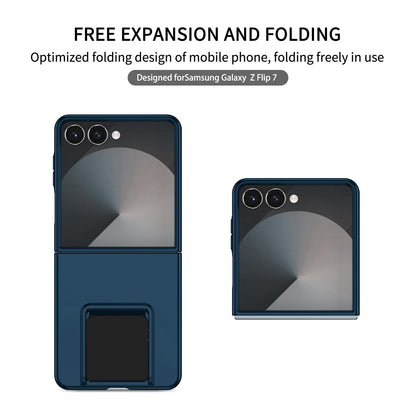 For Galaxy Z Flip7 5G Three-dimensional Folding Holder PC Phone Case - Blue - EDA004894806D