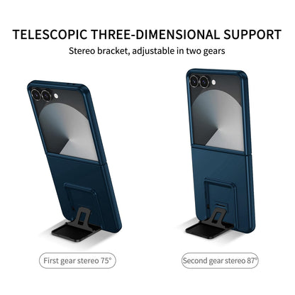 For Galaxy Z Flip7 5G Three-dimensional Folding Holder PC Phone Case - Blue - EDA004894806D