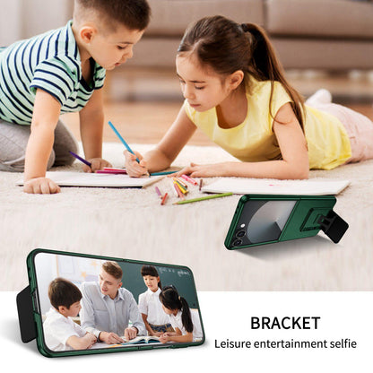 For Galaxy Z Flip7 5G Three-dimensional Folding Holder PC Phone Case - Green - EDA004894806E