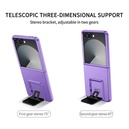 For Galaxy Z Flip7 5G Three-dimensional Folding Holder PC Phone Case - Purple - EDA004894806F