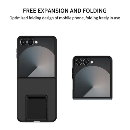 For Galaxy Z Flip8 5G Three-dimensional Folding Holder PC Phone Case - Black - EDA004894807A