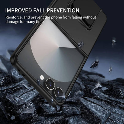 For Galaxy Z Flip8 5G Three-dimensional Folding Holder PC Phone Case - Black - EDA004894807A