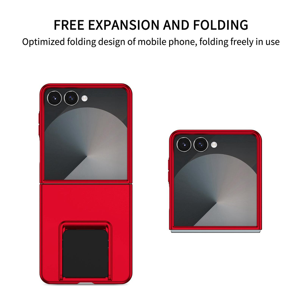 For Galaxy Z Flip8 5G Three-dimensional Folding Holder PC Phone Case - Red - EDA004894807B