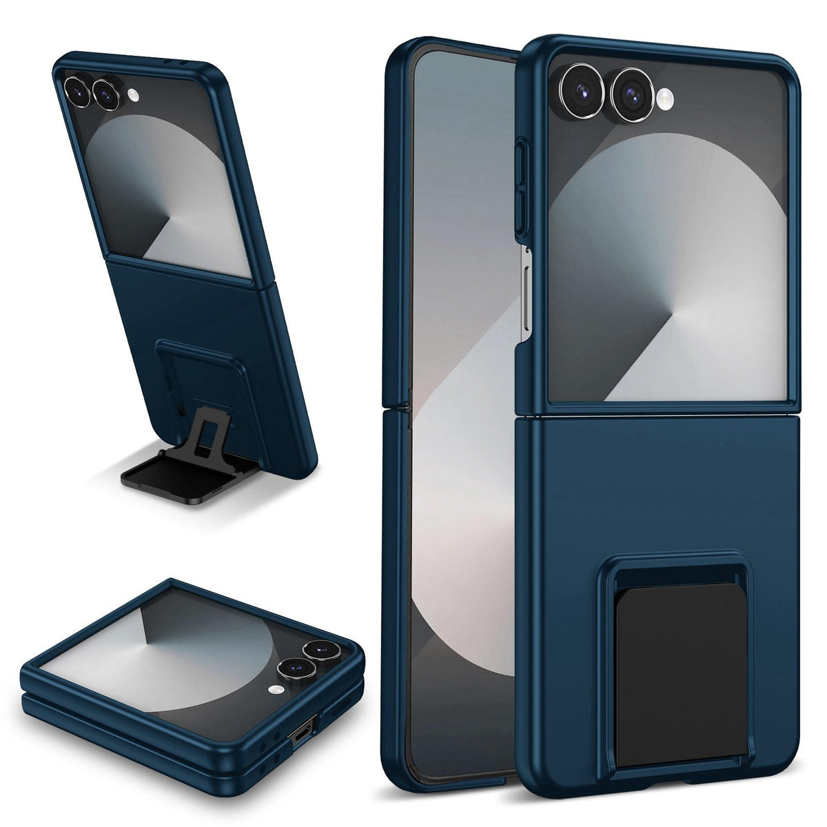 For Galaxy Z Flip8 5G Three-dimensional Folding Holder PC Phone Case - Blue - EDA004894807D