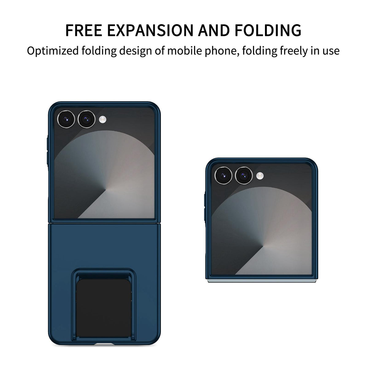 For Galaxy Z Flip8 5G Three-dimensional Folding Holder PC Phone Case - Blue - EDA004894807D