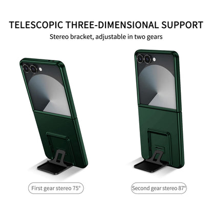 For Galaxy Z Flip8 5G Three-dimensional Folding Holder PC Phone Case - Green - EDA004894807E