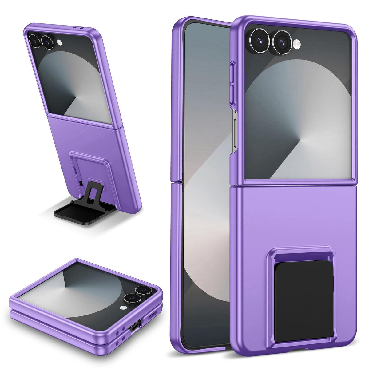 For Galaxy Z Flip8 5G Three-dimensional Folding Holder PC Phone Case - Purple - EDA004894807F