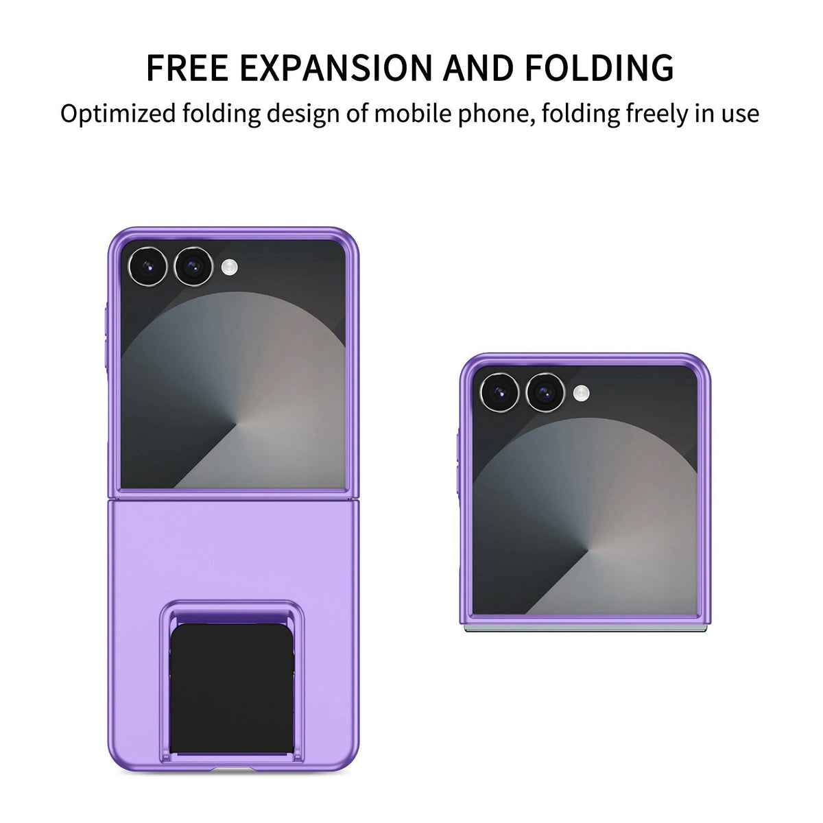 For Galaxy Z Flip8 5G Three-dimensional Folding Holder PC Phone Case - Purple - EDA004894807F