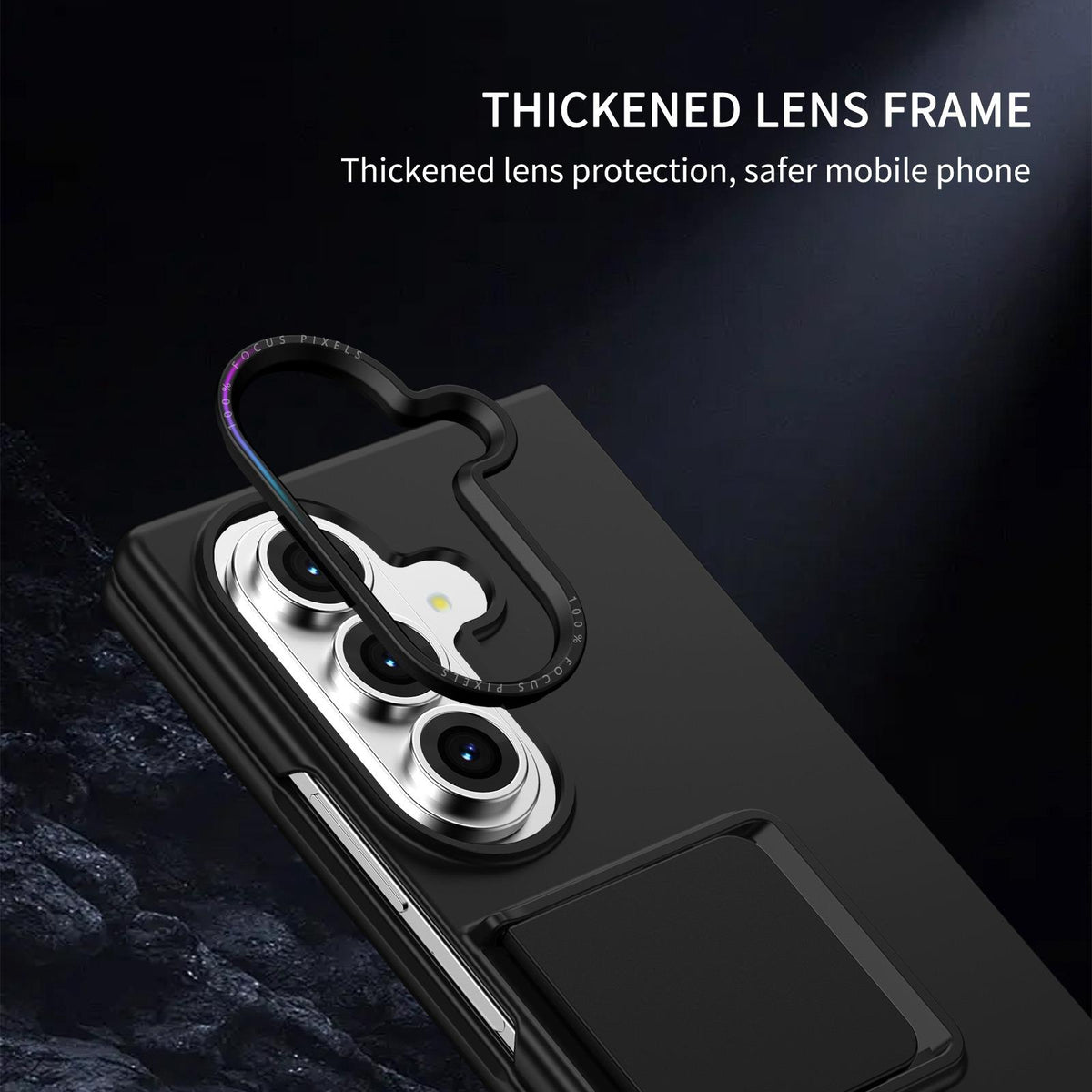 For Galaxy Z Fold7 5G Three-dimensional Folding Holder PC Phone Case - Black - EDA004894808A
