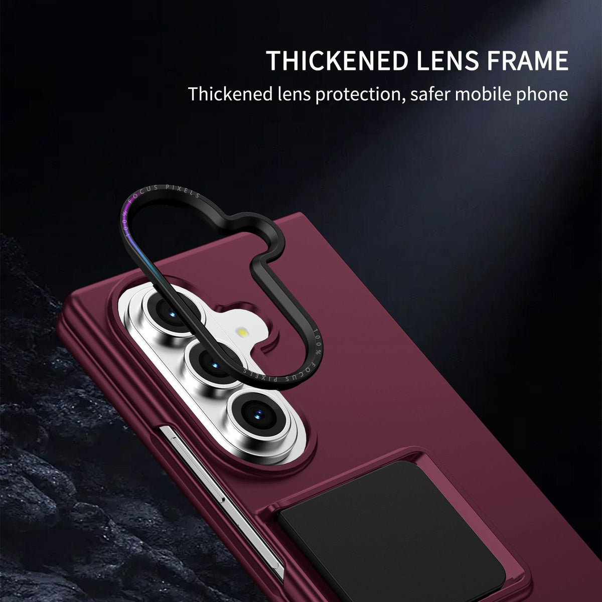 For Galaxy Z Fold7 5G Three-dimensional Folding Holder PC Phone Case - Wine Red - EDA004894808C