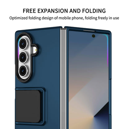 For Galaxy Z Fold7 5G Three-dimensional Folding Holder PC Phone Case - Blue - EDA004894808D