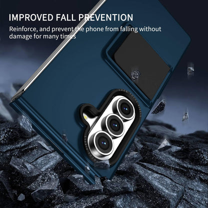 For Galaxy Z Fold7 5G Three-dimensional Folding Holder PC Phone Case - Blue - EDA004894808D