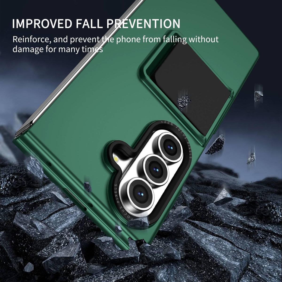 For Galaxy Z Fold7 5G Three-dimensional Folding Holder PC Phone Case - Green - EDA004894808E